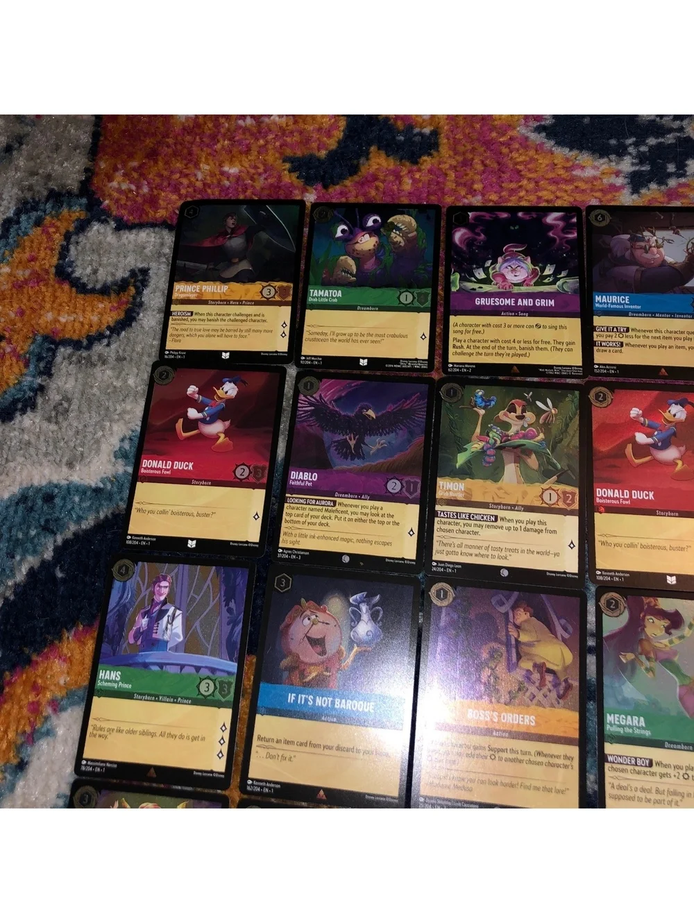 DISNEY LORCANA ALL COLD FOIL 24 CARD LOT ARIEL ELSA PLUTO GENIE PETER PAN HANS